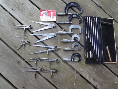 Large lot vintage starrett national micrometer compass depth gage machinist tool for sale