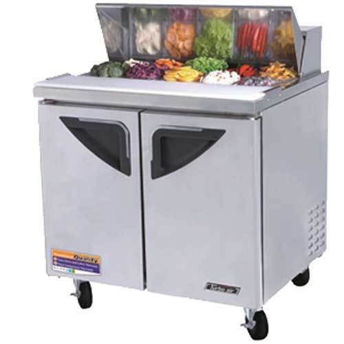 Turbo TST-36SD Refrigerated Counter, Sandwich Salad Prep Table, 2 Doors, Include