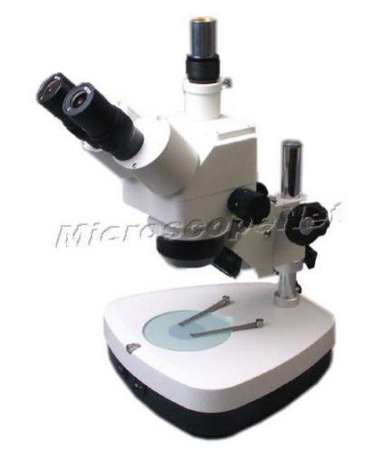 Trinocular zoom stereo microscope 10x~80x dual lights for sale