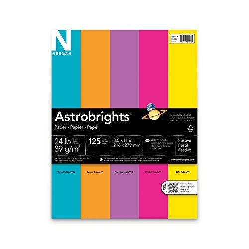 Neenah Astrobrights Premium Color Paper Festive Assortment, 24 lb, 8.5 x 11