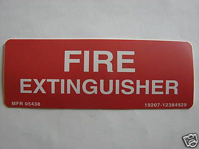 LOT OF 5 MILITARY TRUCK FIRE EXTINGUISHER STICKERS