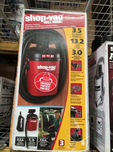 Shop-Vac 3940100 3.5-Gallon 3.0-Peak HP Wall Mount Wet/Dry Vacuum