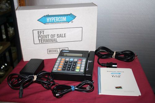 Hypercom T7E Retail Credit Card Machine w Phone Cord &amp; Power Pack &amp; Instructions