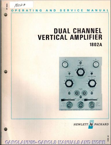 HP Manual 1802A DUAL CHANNEL VERTICAL AMPLIFIER