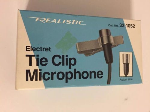 REALISTIC Electret Tie Clip Microphone #33-1052 Broadcast Quality New In Box