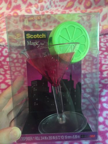 Brand New Scotch Magic Tape Dispenser Martini Glass with Lime