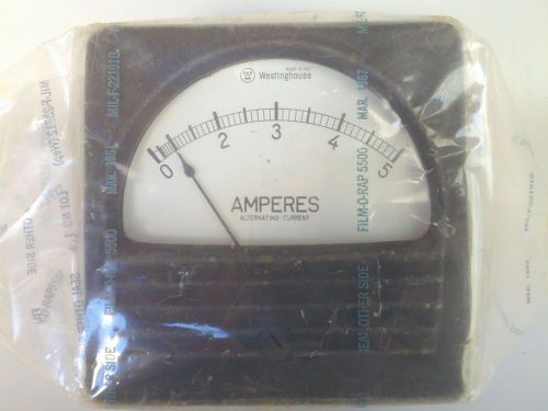 Vintage Westinghouse Meter Gauge Amperes Ammeter NOS
