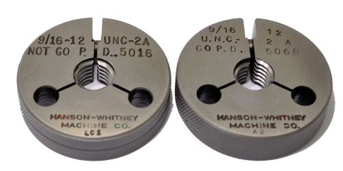 9/16-12 unf-2a ~ thread ring gage ~ go no/go ~ .562 ~ 12 tpi ~   hanson-whitney for sale