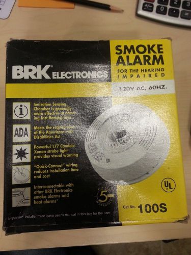 BRK (100S) SMOKE ALARM FOR THE HEARING IMPAIRED (NEW IN BOX)