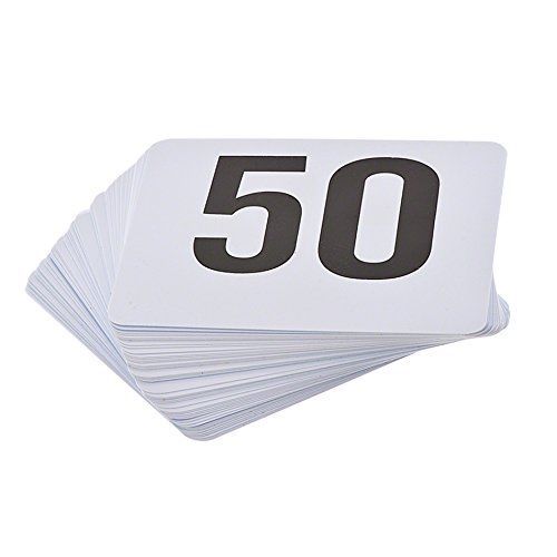 Pinch TN/1-50 Plastic Table Numbers, 1-50 (Pack of 50)