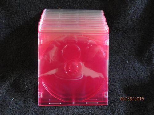Slim Jewel cases - 10 Clear Red