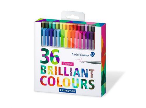 Staedtler triplus fineliner color pen set of 36 assorted colors for sale