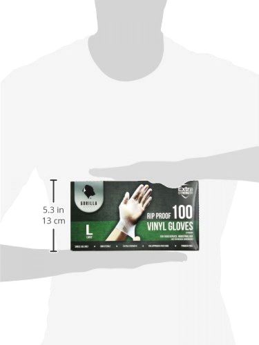 100 Synthetic Vinyl Gloves Large L Powder Free 100/box Extra Strong