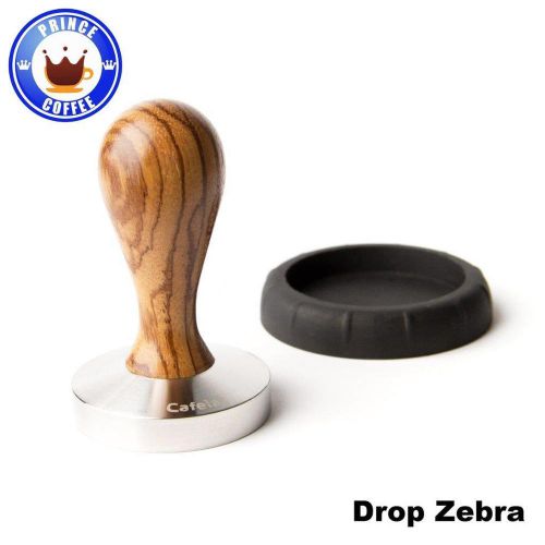 Cafelat drop coffee tamper - 58mm flat / zebra wood with tamper seat for sale