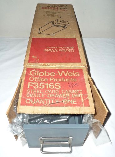 Vintage globe-weis single drawer file index 3x5 card cabinet - new old stock for sale