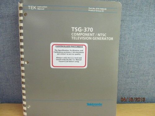 TEKTRONIX TSG-370 Component/NTSC Television Generator Inst Manual/schematics