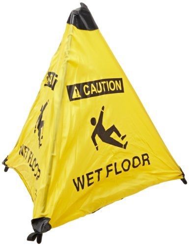Brady 47372 Handy Cone 18&#034; Height, Black On Yellow Color Floor Sign, Legend