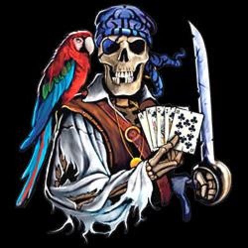 Dead man&#039;s hand pirate skull heat press transfer for t shirt sweatshirt 725c for sale