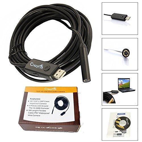 CrazyFire 2.0MP HD 720P Coms 6 LEDs USB Snake Inspection Camera Pipe Locator