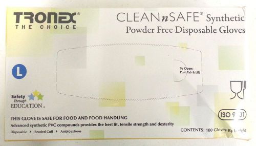 Tronex 8775-30 Synthetic Clean N Safe Powder Free Latex Free Exam Gloves Size L