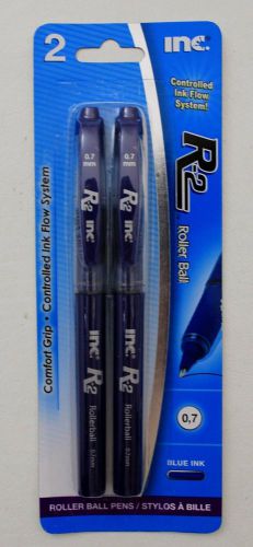 New Inc R-2 Comfort-Grip Rollerball Pens 0.7mm, 1 pack of 2 Pens (Blue Ink)
