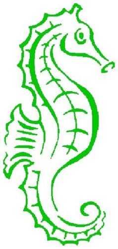 30 Custom Green Sea Horse Personalized Address Labels