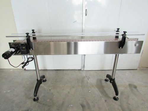 CONVEYOR 6&#039; x 4&#034;- NEW WITH PLASTIC TABLE TOP BELT-STAINLESS STEEL-MADE IN USA