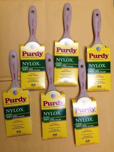 3&#034; purdy nylox sprig 100% nylon soft latex professional paint brush lot of 6 for sale