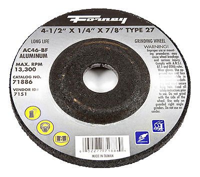 Forney industries inc 4-1/2&#034; alum grind wheel for sale