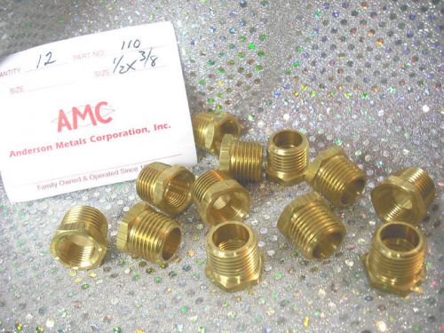 Brass hex bushing reducer 1/2&#034; mpt x 3/8&#034; fmpt for sale