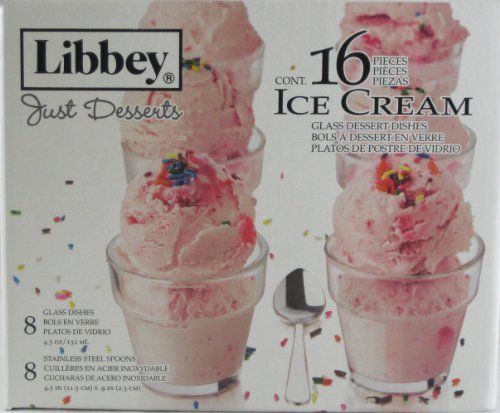 Libbey Just Dessert Glass 16 Piece Ice Cream Set