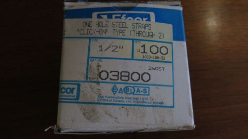 Efcor 03800 One Hole Steel Straps &#034;Click On&#034; Type 1/2 inch, Box of 100