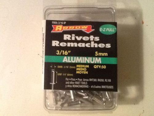 Arrow Fastener RMA3/16IP 3/16&#034; Medium Aluminum Rivets 50 Count