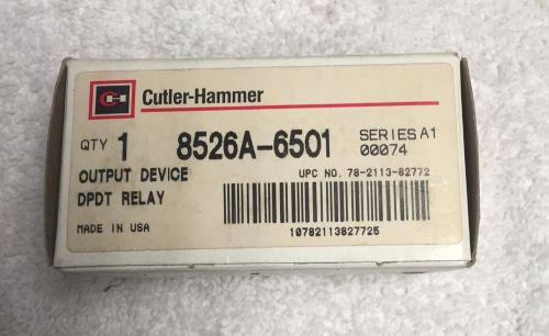 New Cutler-Hammer 8526a-6501 DPDT Relay. Opcon # 8526A