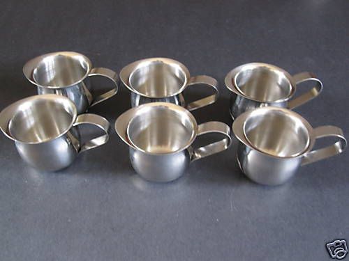 6  espresso pitchers - 8 oz bell creamer s/s for sale