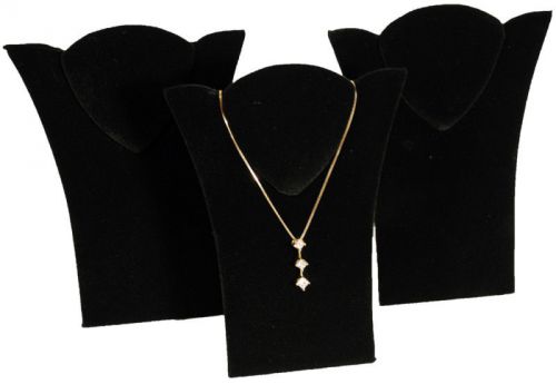3 New Black Velvet Padded Necklace Pendant Display 6&#034;