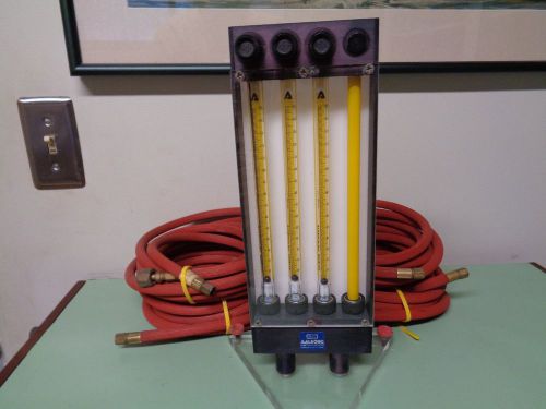 Aalborg multiple flow meter with 3 hose&#039;s each 12 feet long for sale