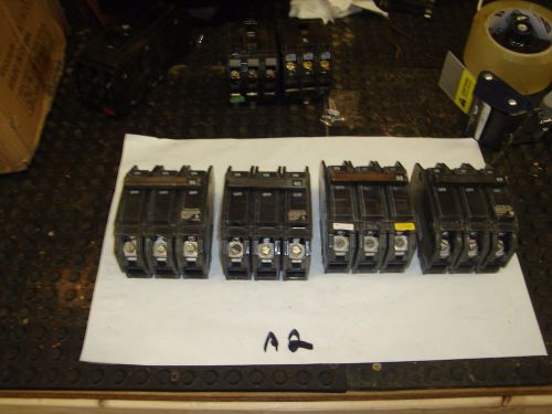 LOT OF 4 GE 3 POLE 30 40 50 60  AMP HACR CIRCUIT BREAKERS FREE SHIPPING