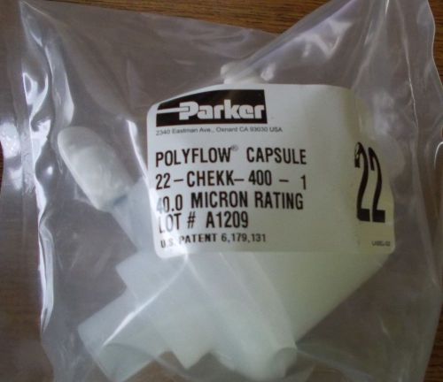 NEW LOT OF 5 PARKER POLYFLOW CAPSULE FILTERS 22-CHEKK-400-1 A1209 (ANA)