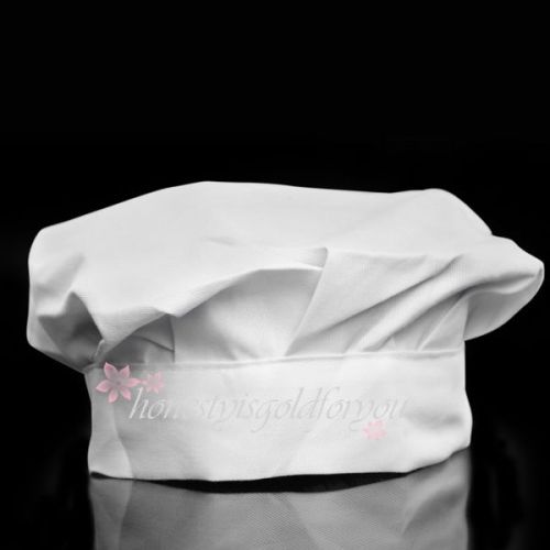 Adult Elastic White Catering Baker Kitchen Cook Chef Hat Costume Cap One Size