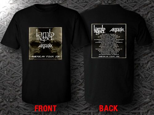 Lamb of God - Anthrax 2016 American Tour Date T-Shirts Tee Shirt Size S - 5XL