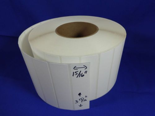 Roll Labels White 15/16&#034; x 3 15/16&#034; x Core 3&#034; Qty 3750 New