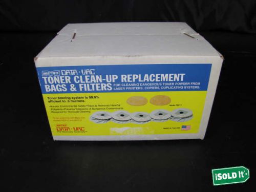 Metro data vac toner clean up replacment bags and filters mdv2 mdv3 for sale