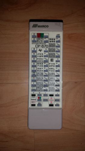 Nidek Marco CP-670 Eye Chart Opthalmology Auto Projector Remote CP670