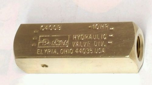 PARKER C400B Colorflow 1/4&#034;-18  Hydraulic Check Valve 5GPM Body-Brass
