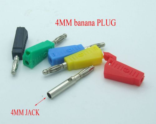 100PCS 5 color 4mm banana Male plug for Binding Post banana Socket Test probe