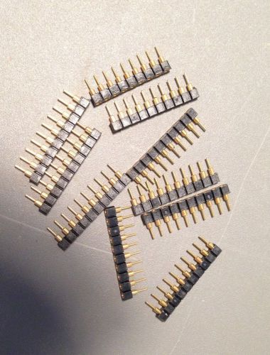 Lot of 10 - 10 pin SIP sockets, GOLD socket and pins, NEW