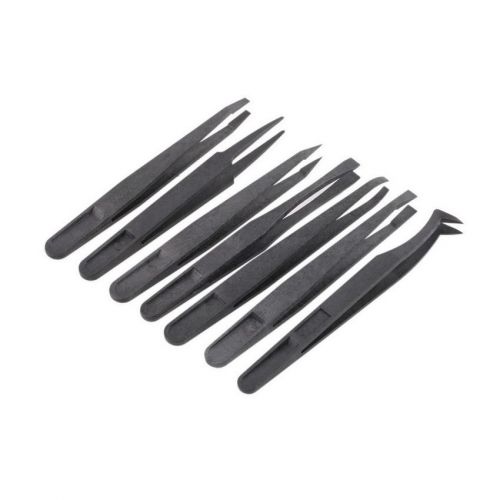 Brand new plastic heat resistant straight bend anti-static tool tweezer 7pcs hc for sale