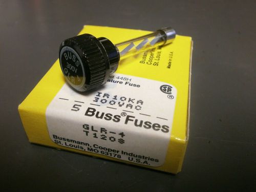 5PK Bussmann GLR4 300V 4.0A FAST ACTING Fuse for HLR Holders, Fixed Cap, GLR-3