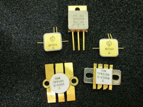 5 PSC MIXED TRANSISTORS  GOLD PLATED VINTAGE Military